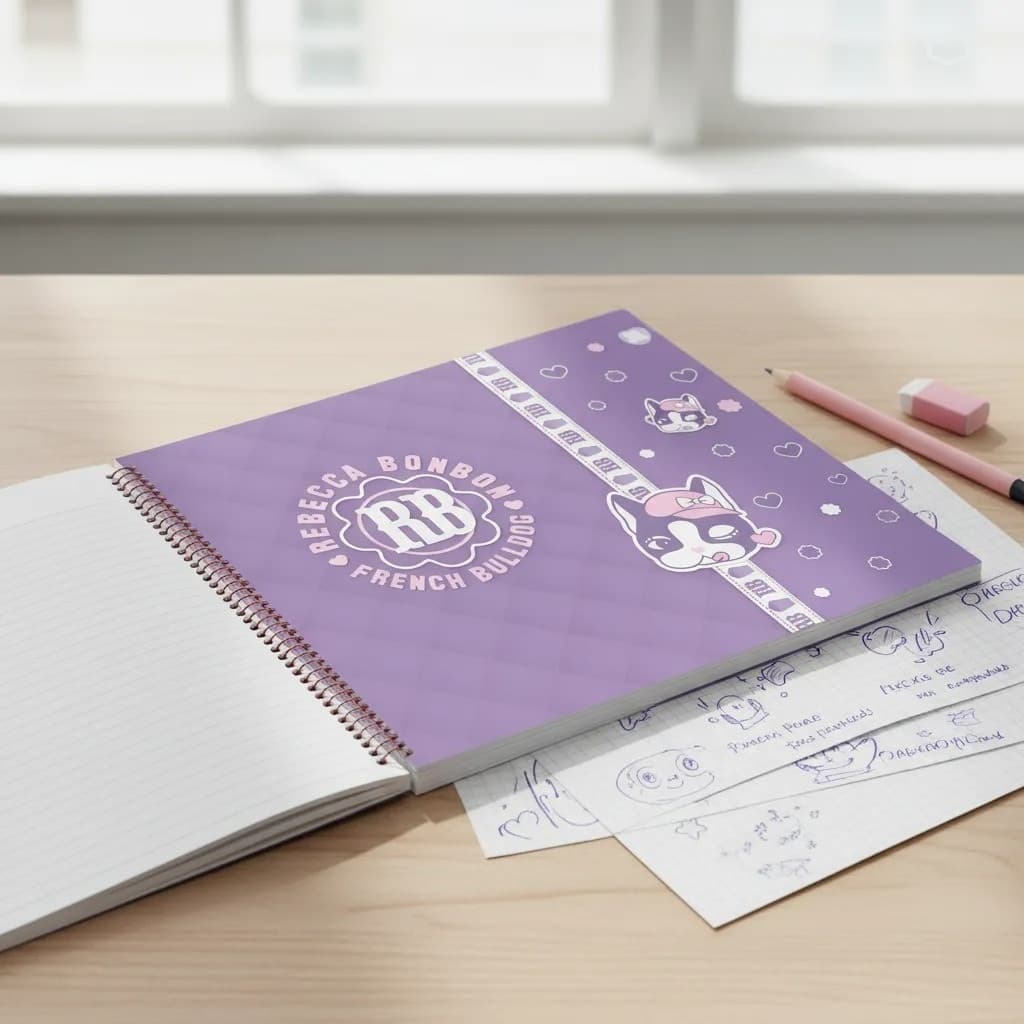 Caderno Desenho Cartografia Espiral 60 Folhas Rebecca Bonbon Sortido Escolar