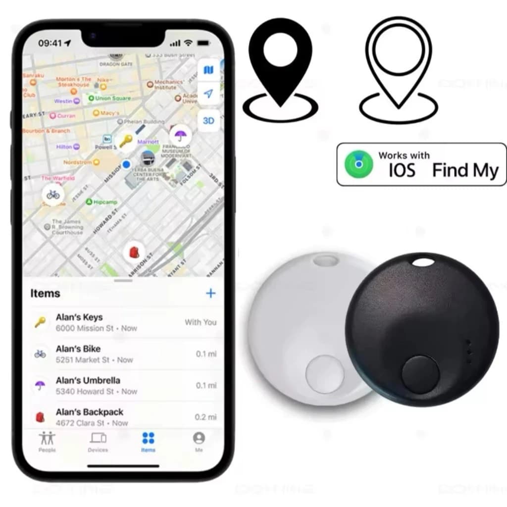 Mini GPS Rastreador Smart Air Tag para Iphone Localizador Mala Pet Carro Moto Apple IOS