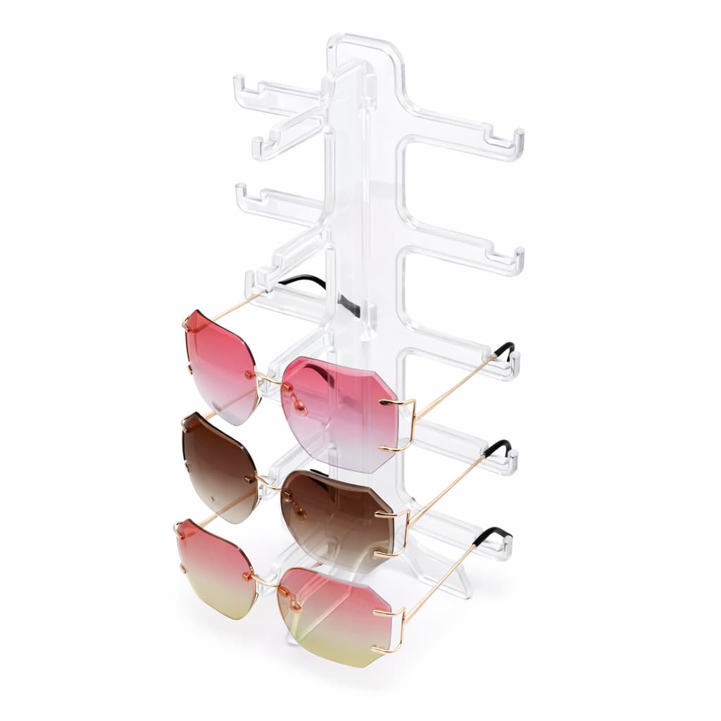 Expositor Suporte  De Óculos De Balcão Torre com 4, 5 e 6  Pecas Transparente Acrílico