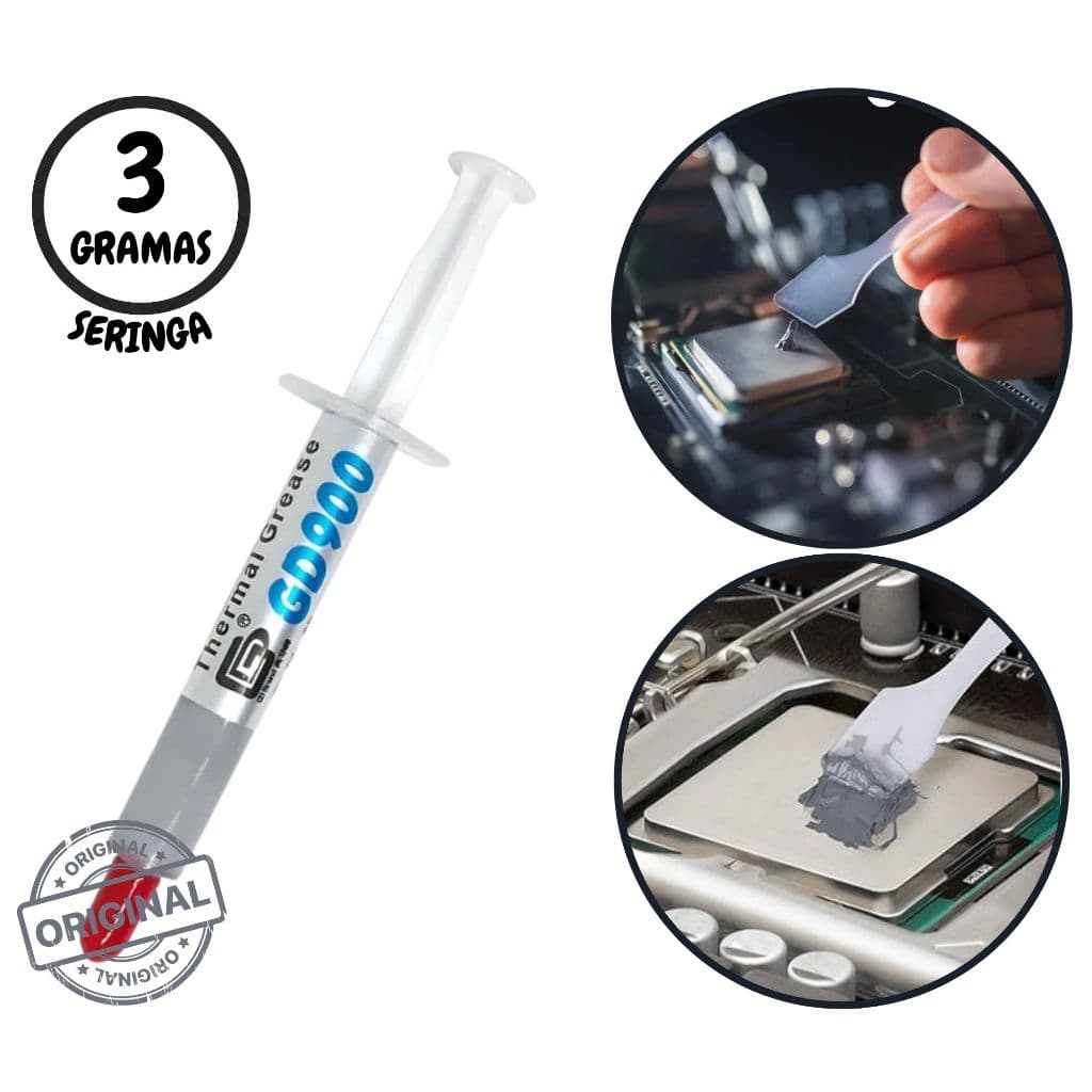 Pasta Térmica 100% Prata Gd900 Original Seringa 3g Para Pc Notebook Xbox One Ps3 Ps4 Ps5 Condutividade 4.8W/M-K