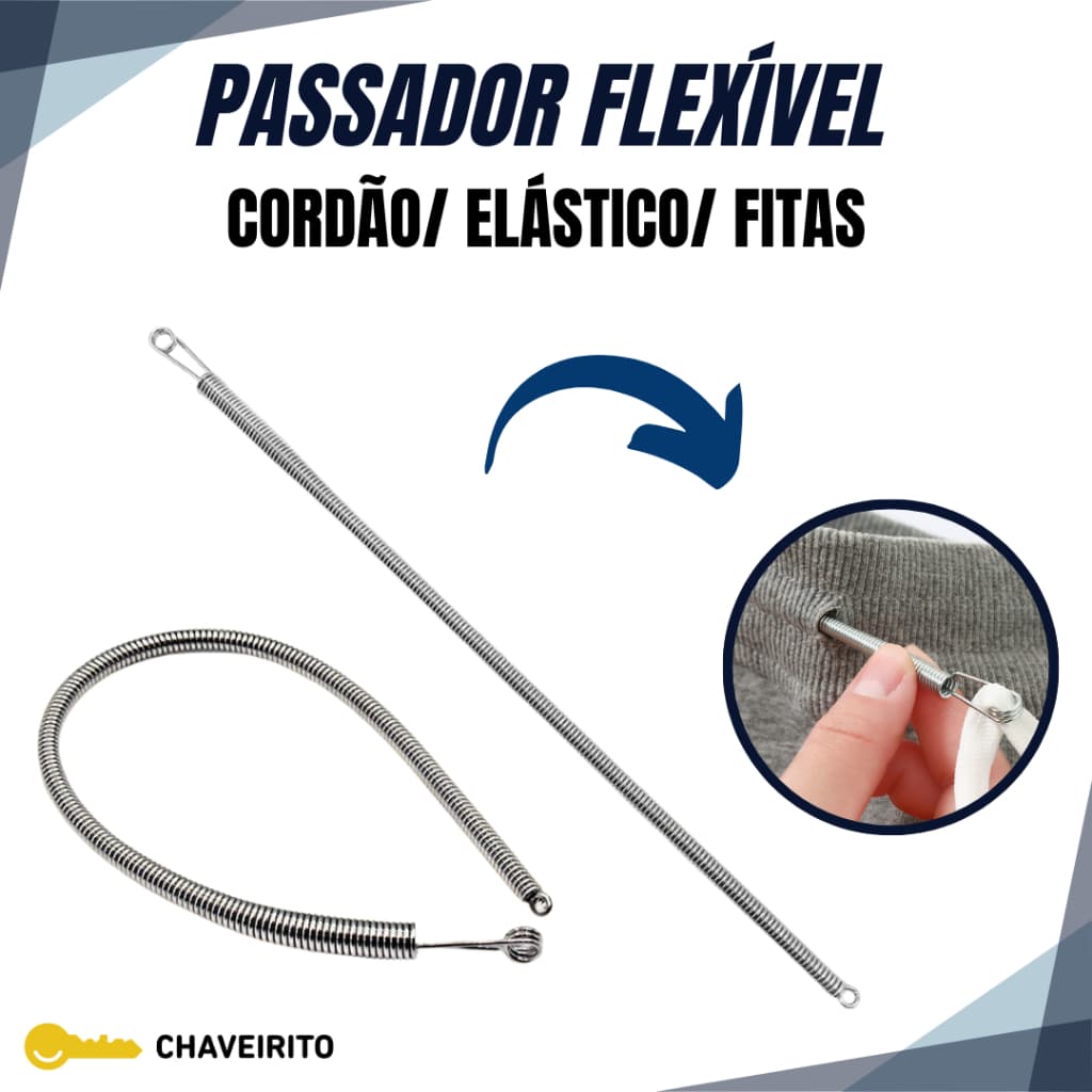 Passador de Cordão Flexível para Costura | Agulhão Para Cordão, Elástico, Fitas