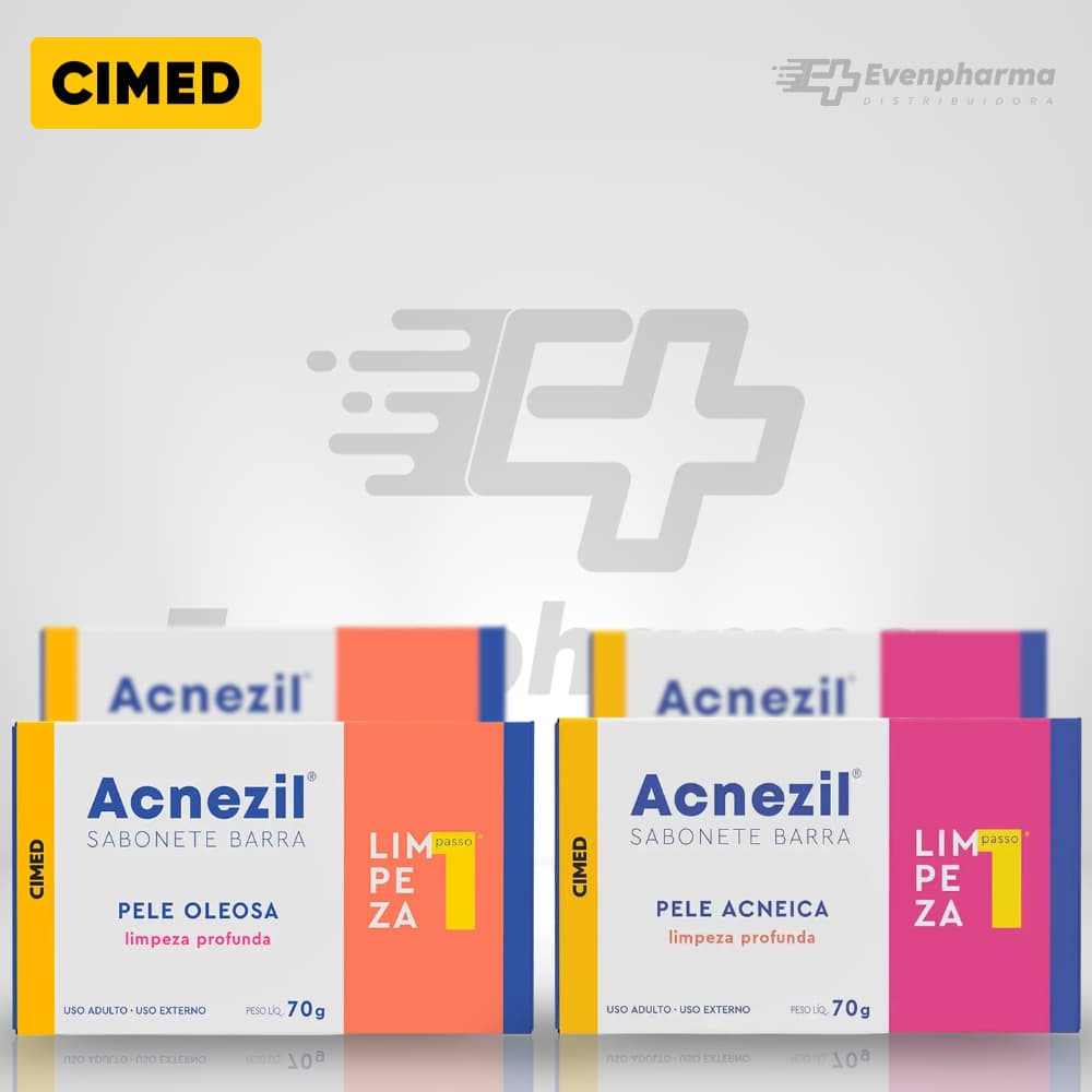 Sabonete para Pele Oleosa Acne Barra Limpeza Profunda Acnezil Cimed