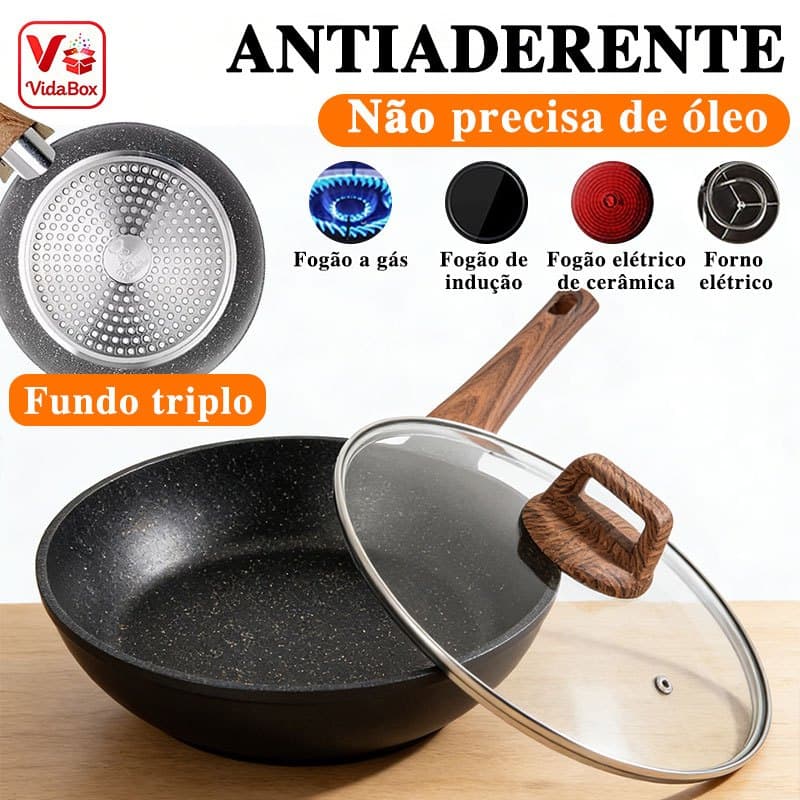 Frigideira de Granito Antiaderente Premium para Bife, Ovos e Panquecas Uso Diário VidaBox