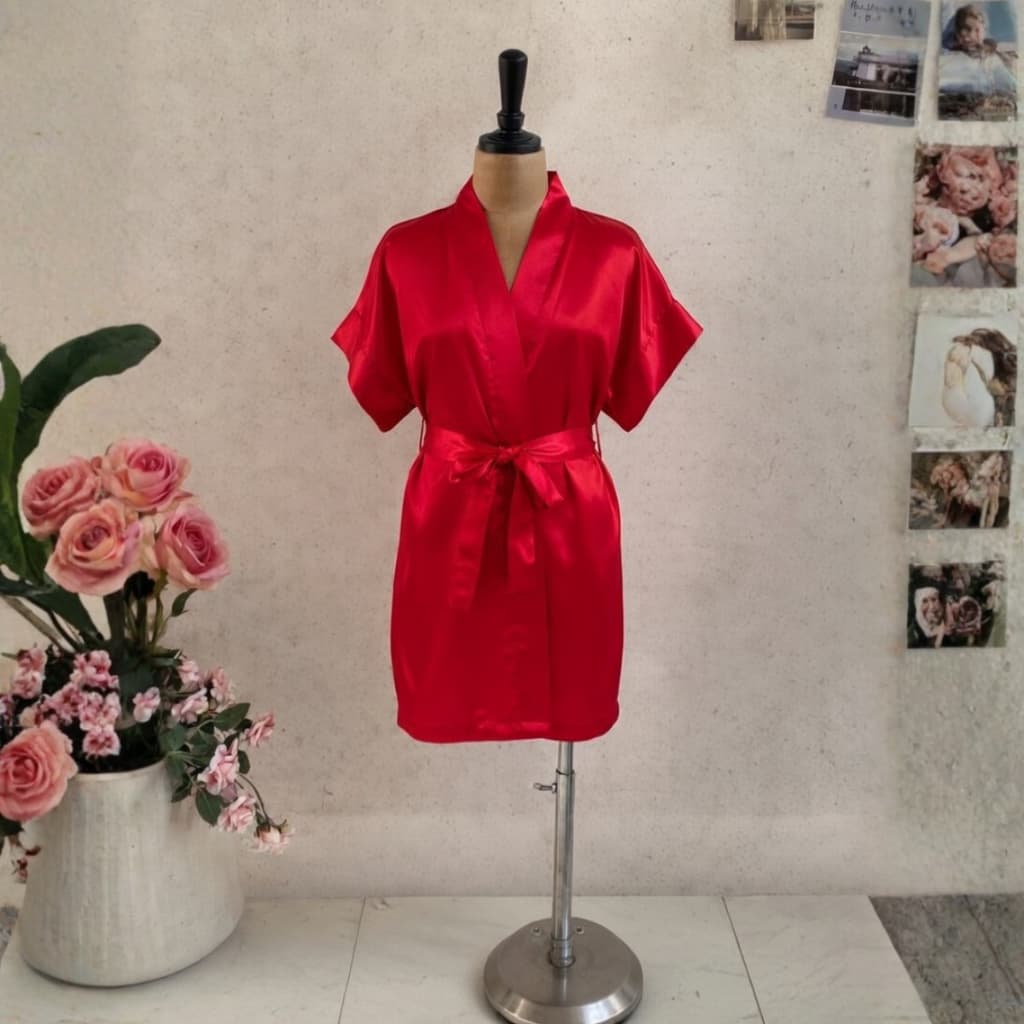 Robe Roupão Infantil Cetim Sem Bordado Bebê Criança Daminha Salão Florista