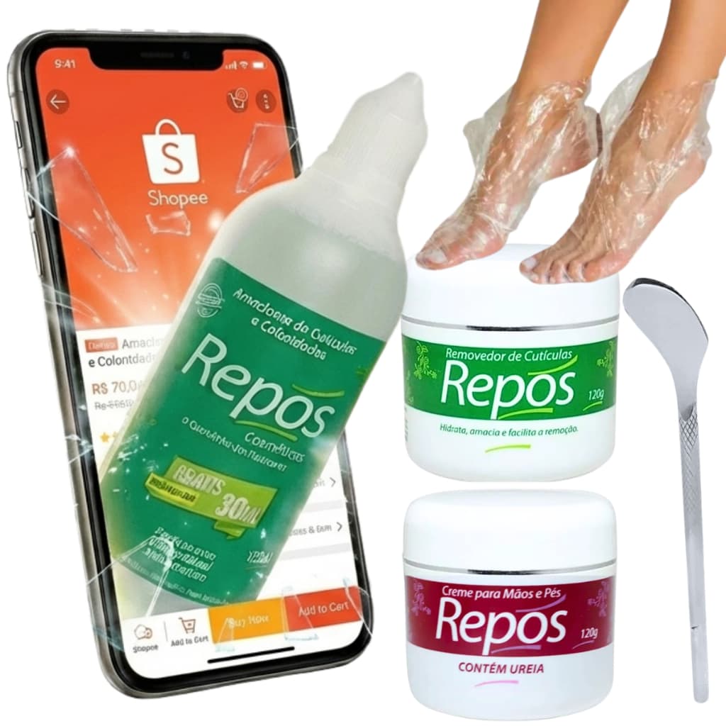🟢 Kit repos Amaciante + removedor + creme ureia e bisturi 222 + 10 bota descartável spa pés rachados