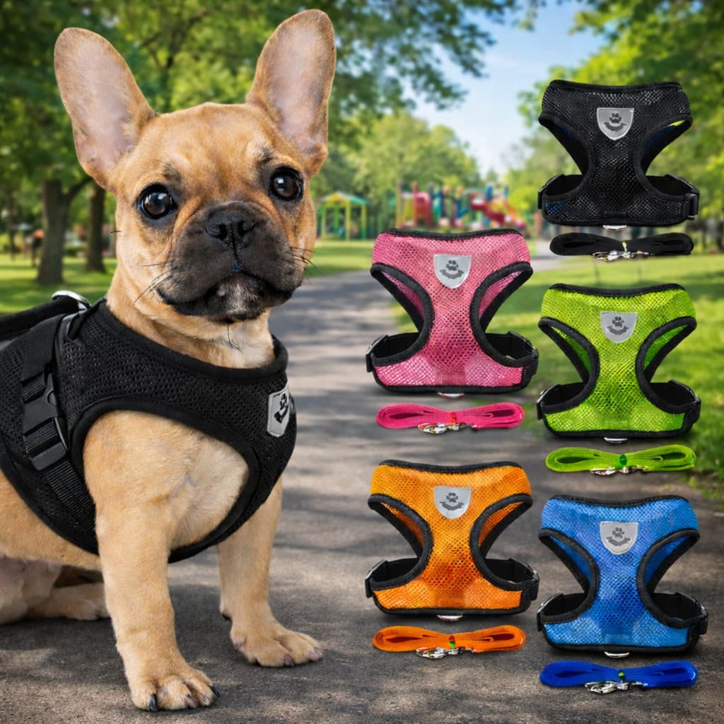 Coleira Peitoral Para Cachorro Pet Colete Refletivo + Guia