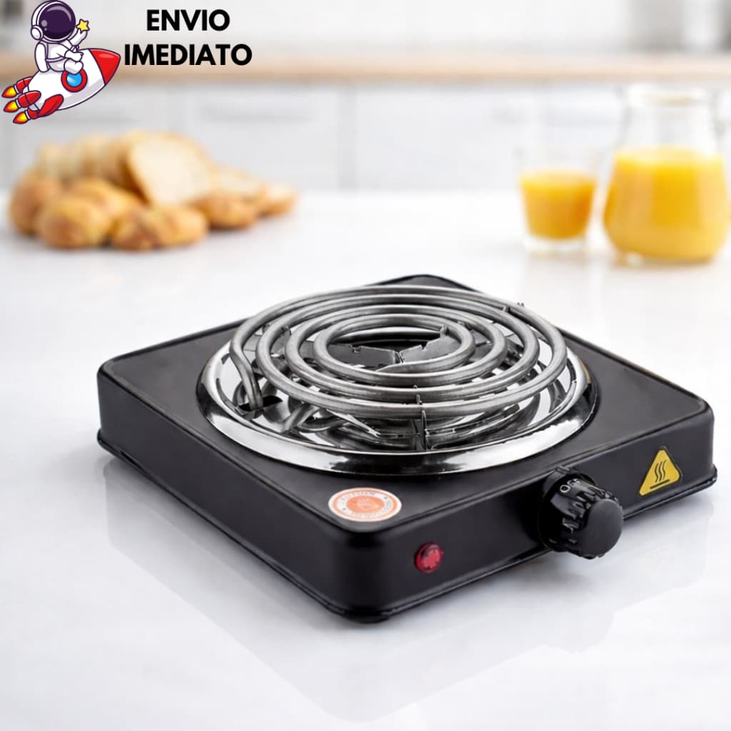 Fogareiro Elétrico Portátil 1 Bocas 1000W 5 Temperaturas Serve em Qualquer panela