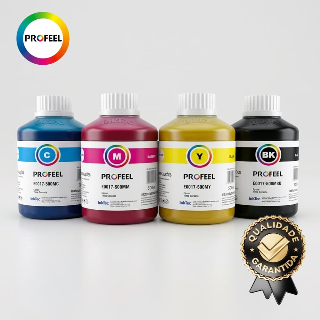 Tinta Corante Inktec Profeel Kit 4x500ml Compatível Impressora Epson Série L Ecotank T544 T664