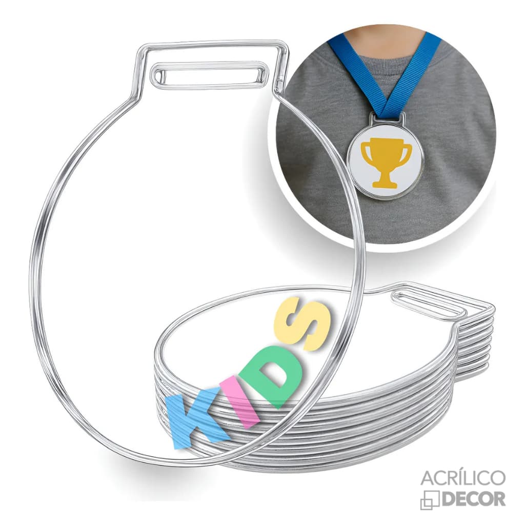 Medalha KIDS Acrílico Cristal 2mm 4cm ( Kit 30 / 50 / 100 unidades ) Resistente, Premiação Campeões