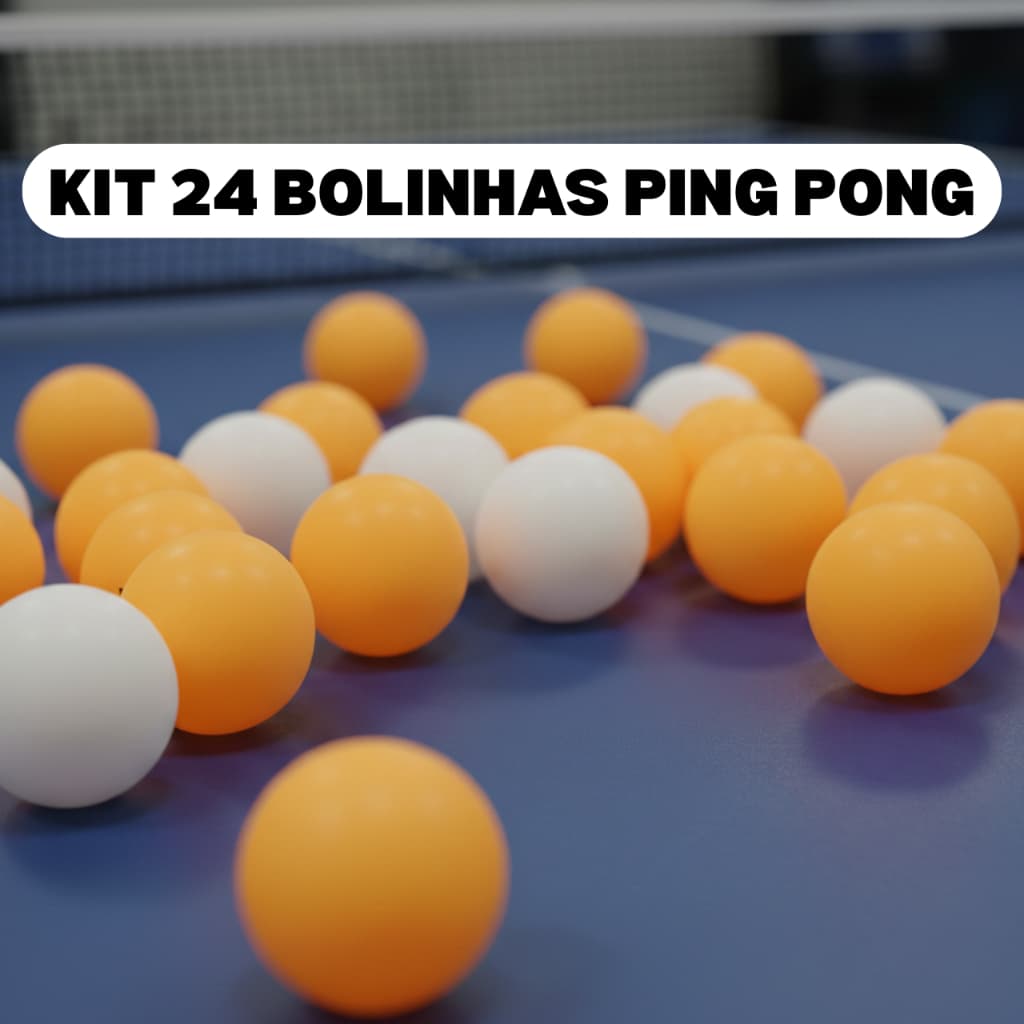 Kit Com 24 Bolinhas Ping Pong Bolas Para Tenis De Mesa Resistente Profissional Treinos