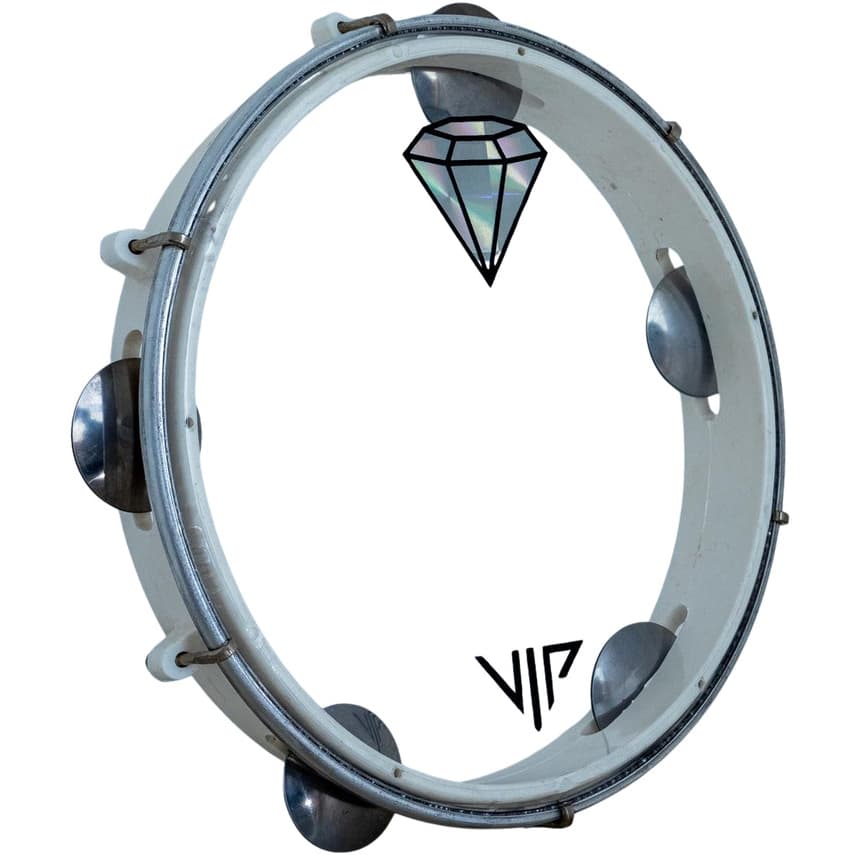 Pandeiro Profissional 10 Pele Holográfica Transparente Corpo Abs Com Chave de Afinação