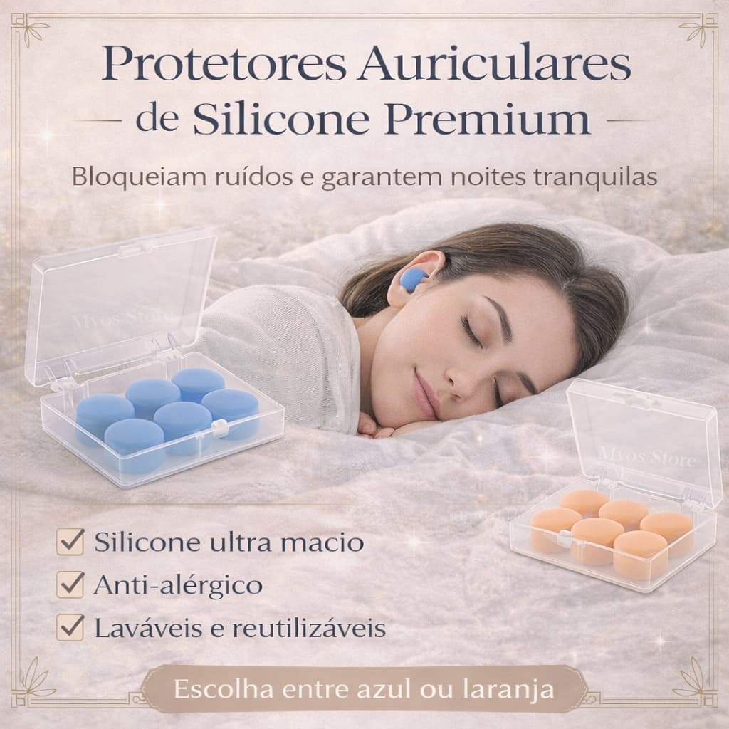 Kit 6 Protetor Ouvido Auricular Tampão Moldável Massinha Abafador Dormir Natação Lavável Trabalho