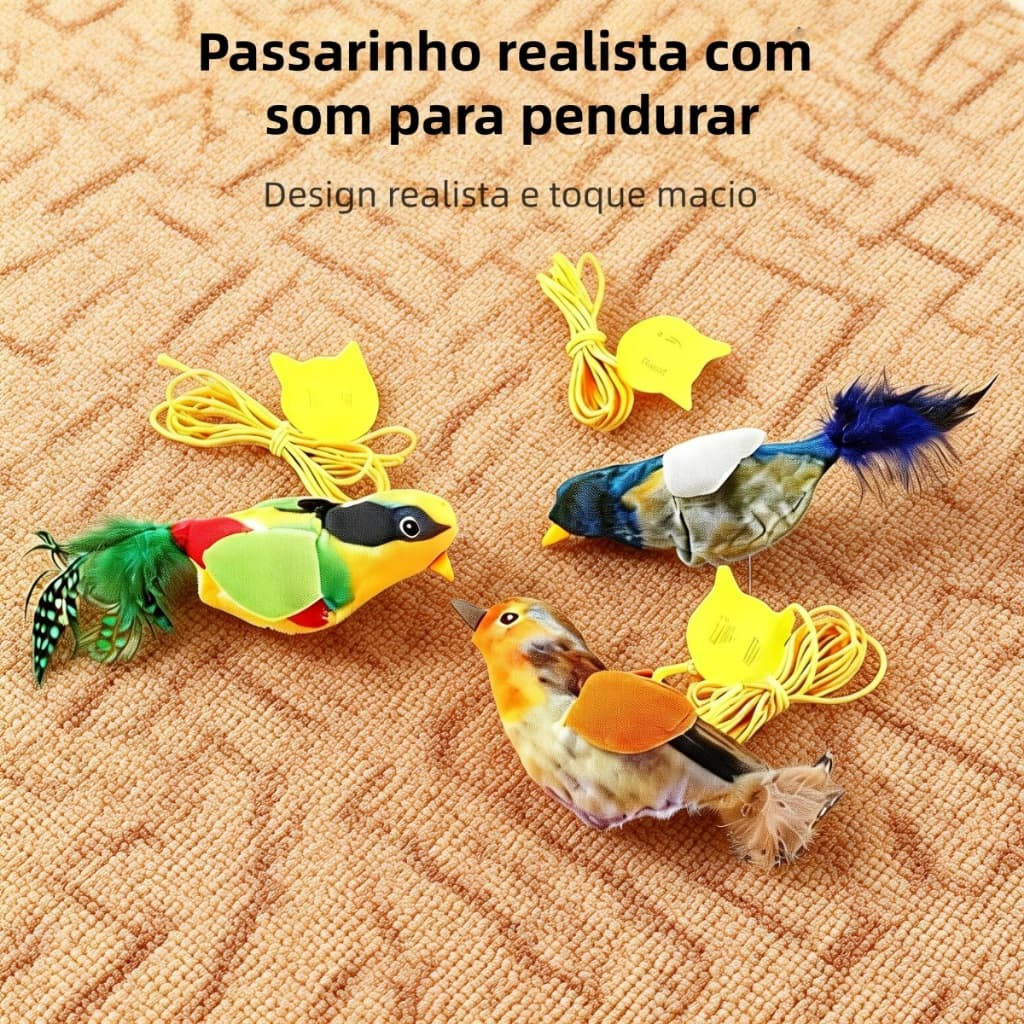 Brinquedo Interativo De Pelúcia Para Gatos E Pássaros , Som Realista De Chilrear Internos , Sem Necessidade De Bateria
