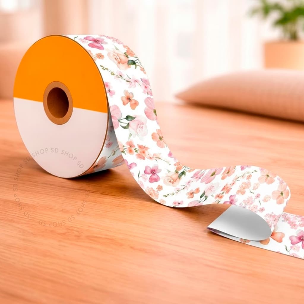 Fita Maxi Blossom 32mmx100m Flores Dia Das Mães Presente Decoração Florido Embalagem Sofisticado