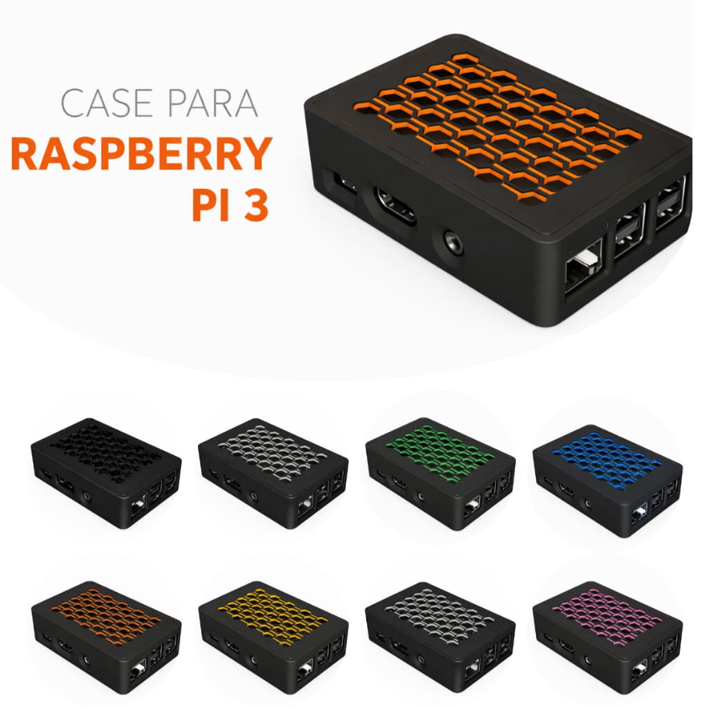 Case Para Raspberry Pi 3 - Gabinete Ventilado Colmeia - Alta Proteção e Refrigeração