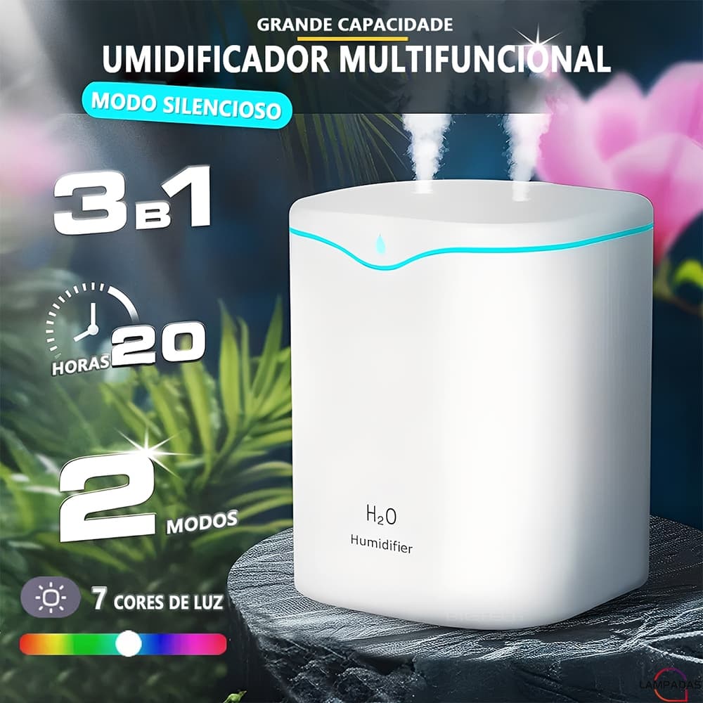 2000ML Grande Umidificador De Ar E Aromatizador Aroma Purificador Ultrassônico UM019