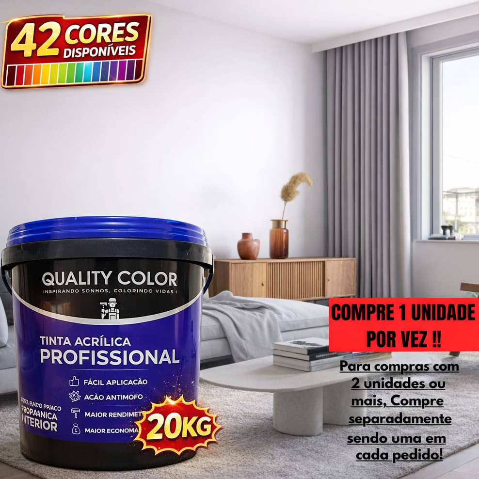 Tinta de Parede 42 Cores 16Lt Profissional Quality Color Cores 20KG