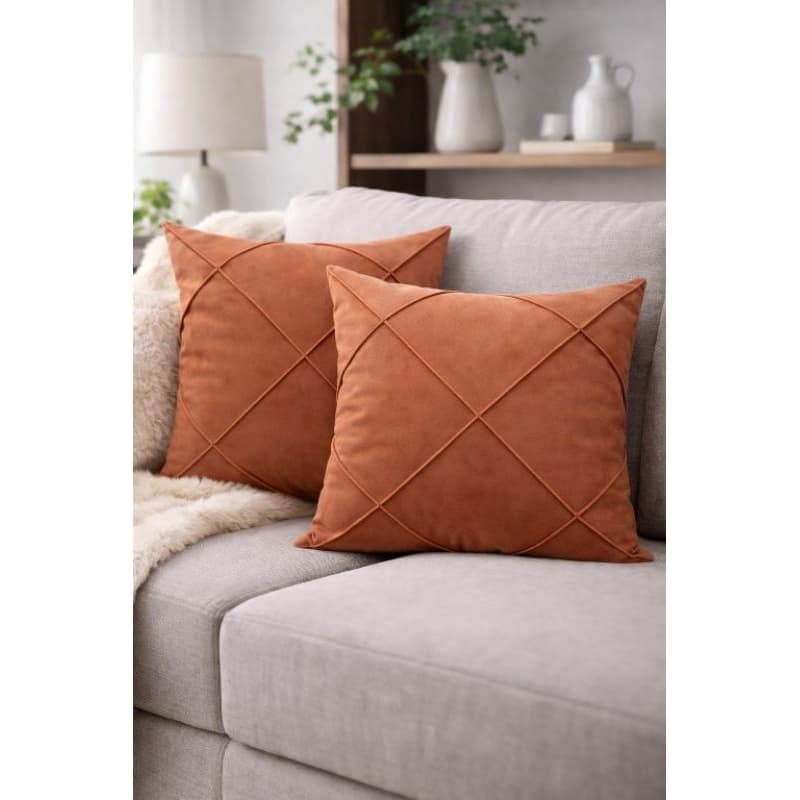 2 Capas de Almofadas Suede Drapeada 45x45