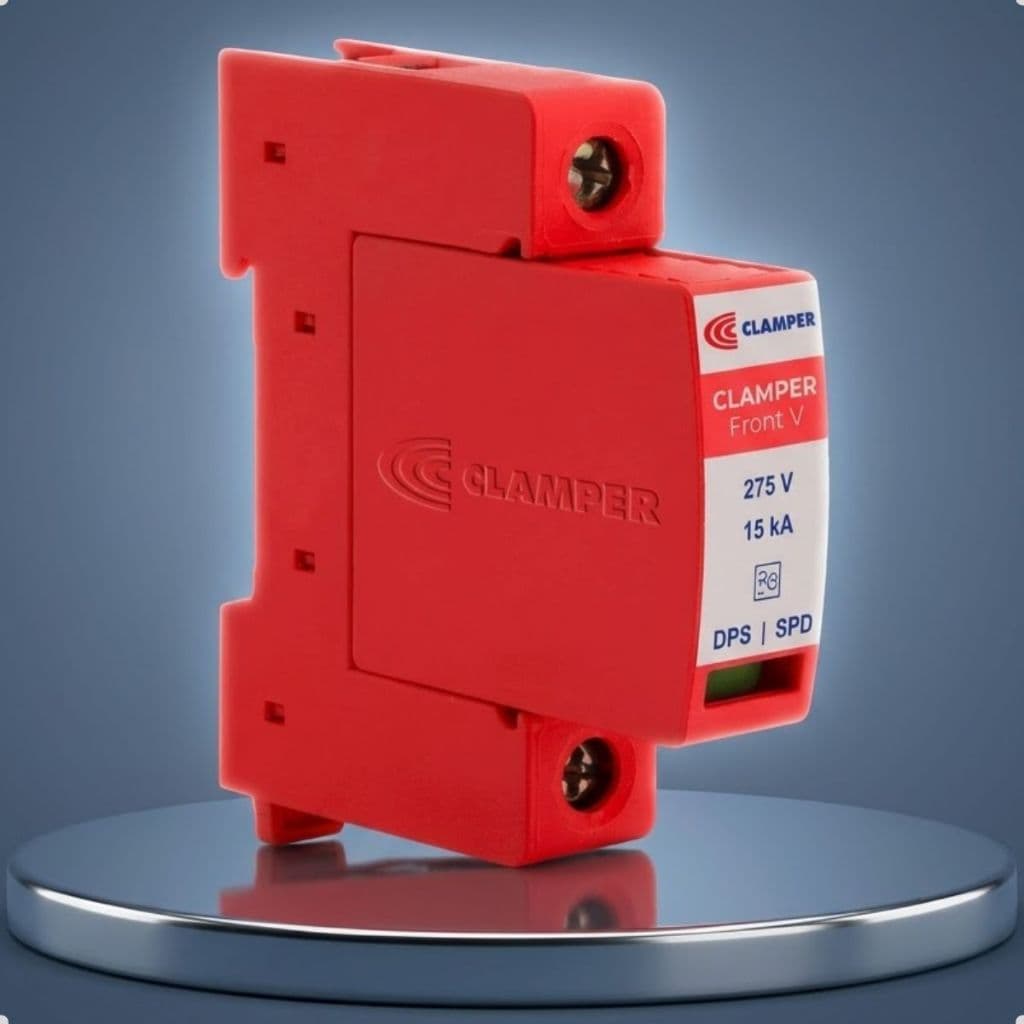 DPS Clamper Front V 275V 15kA Protetor De Surto Contra Raios Monopolar Quadro Elétrico Residencial