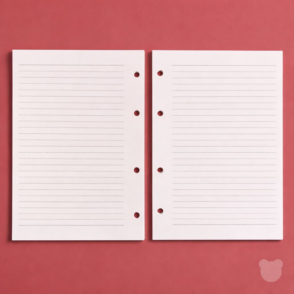 Refil 100 Folhas Fichário Caderno Argolado 4 furos A5 - Pautado Classic