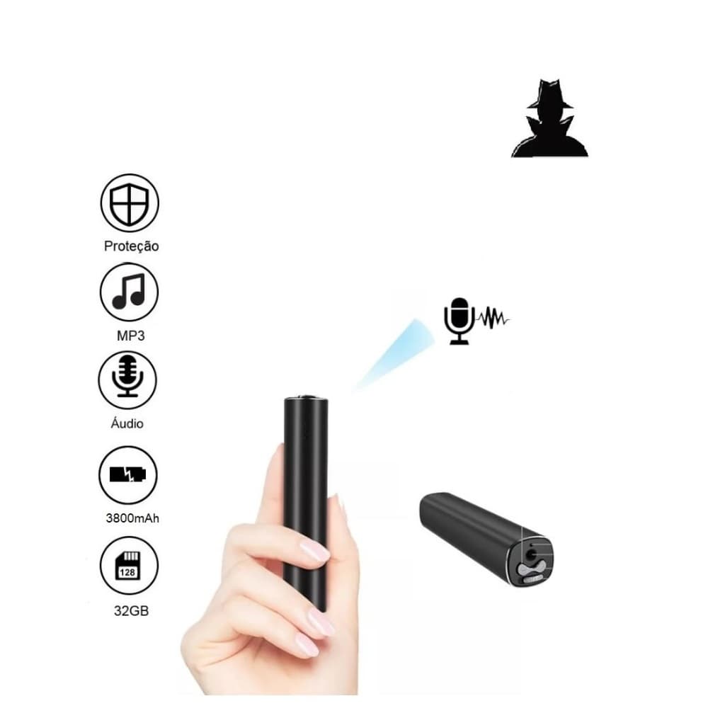 Mini Escuta Profissional Q500 Gravador Espiã 400 Horas Pega Traição