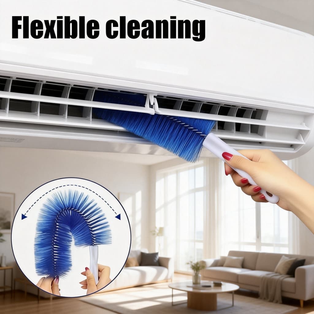 Espanador de Pó Flexível de Microfibra – Ideal para Limpar Ar Condicionado, Ventilador, Persianas e Cantos Difíceis de A