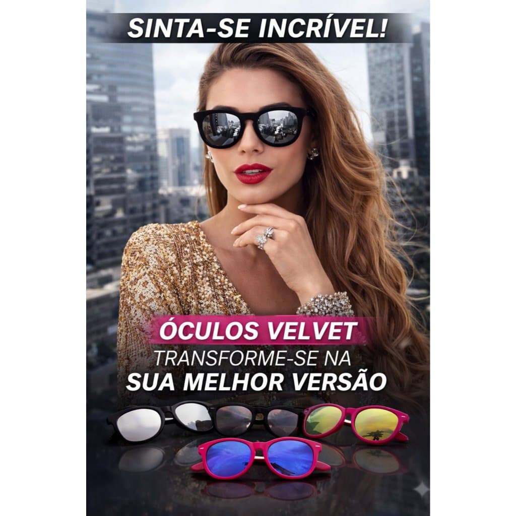 Óculos de Sol Feminino Veludo Velvet Prata Espelhado Redondo Gatinho Top Protecao Uv400