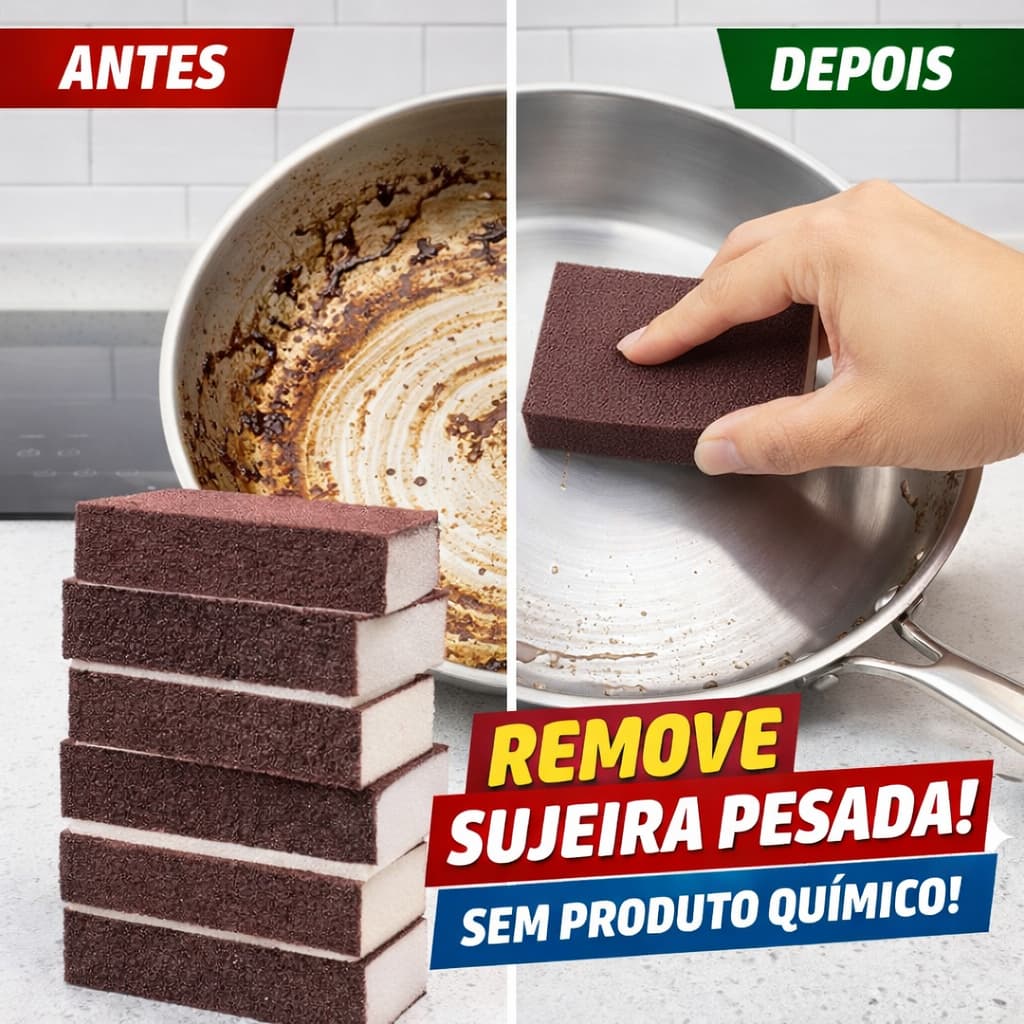 Esponja Mágica Multiuso Remove Sujeira Pesada Gordura Parede Tênis Limpeza Rápida