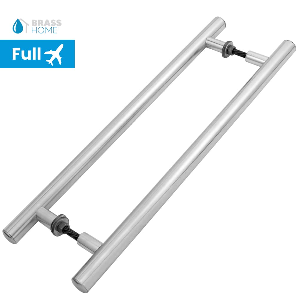 Puxador Tubular 80 Cm Duplo (70cm Entre Furos) Redondo para Porta Box Vidro Madeira Pivotante Correr