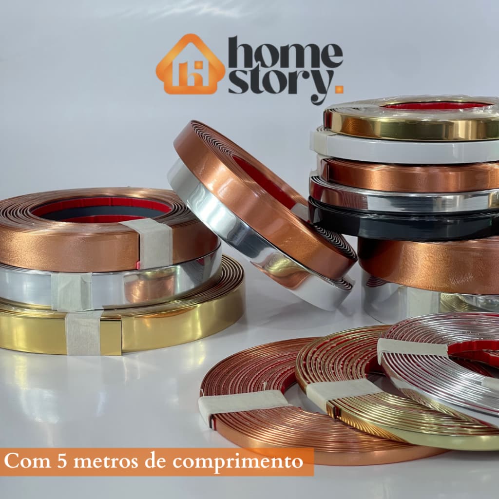 Fita metalizada para decoracao de Pvc 6mm/11mm/15mm/20mm/27mm Com Dupla face com 5 Metros