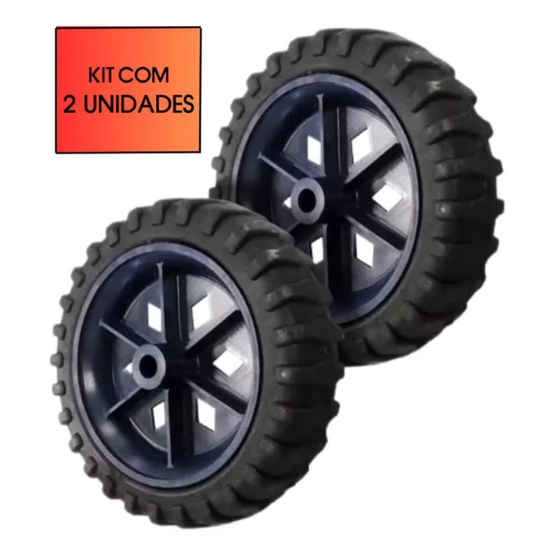 Par Roda 6 Polegada P/ 80 Kg Carrinho Feira Mercado Maleiro Bolsa Reforçado 15cm Cortador Grama PROMOÇÃO