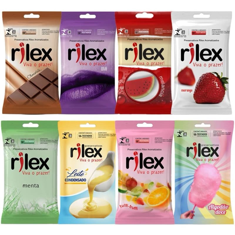 Preservativo Masculino Aromas Com 3 Unid. Rilex Camisinha Masculina Sabor Aleatório