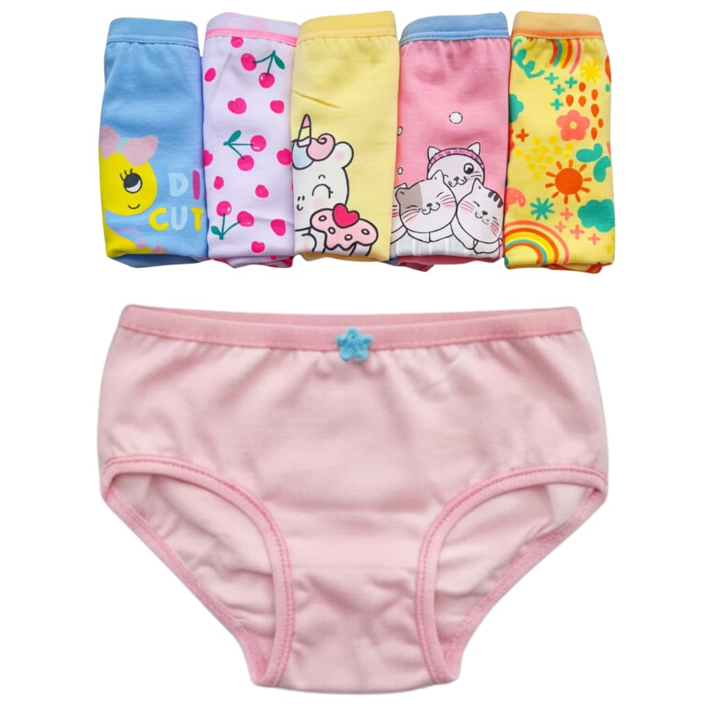 Kit 5 E 10 Calcinhas Infantis 100% Algodão Menina Conforto Premium Oferta