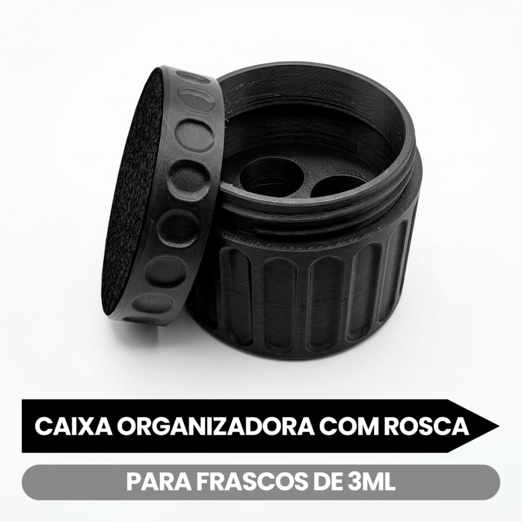 Caixa Organizadora com Rosca para Frascos de 3ml Protetor para Geladeira