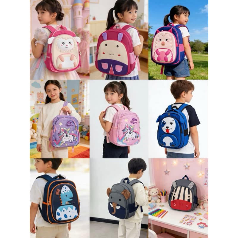 Mochila Escolar Infantil Bichinhos Zoo Carros Pets Pronta Entrega