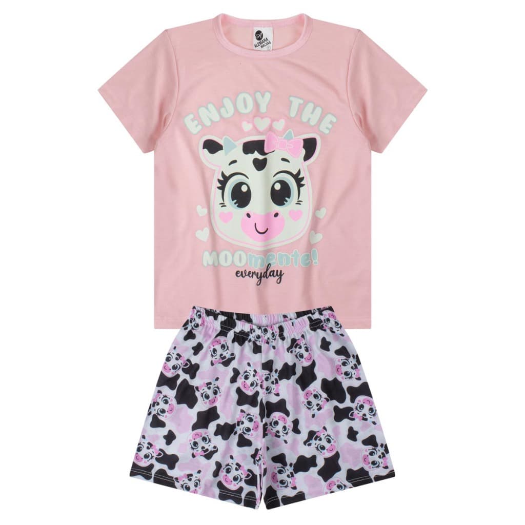 Pijama Infantil Menina ROSA VAQUINHA- MMODA