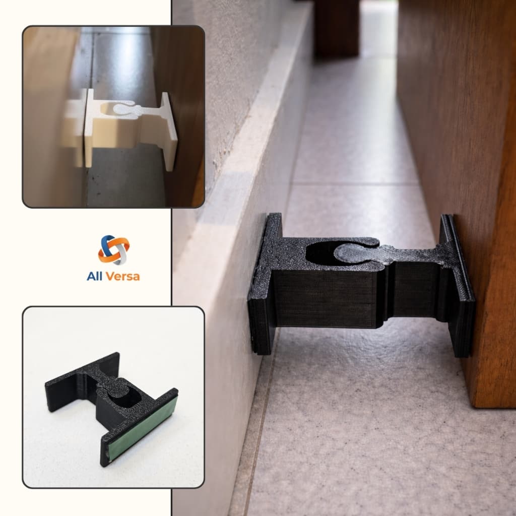 Trava de Porta Sem Furar com Fita 3M – Anti-Batida para Porta de Vidro e Madeira | Ultra Resistente
