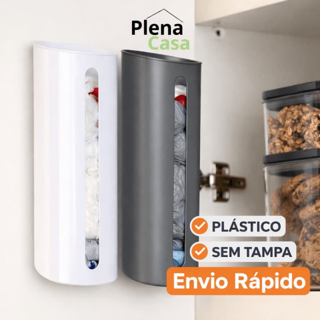 Porta Sacola Dispenser de Parede Puxa Saco Envio Rápido