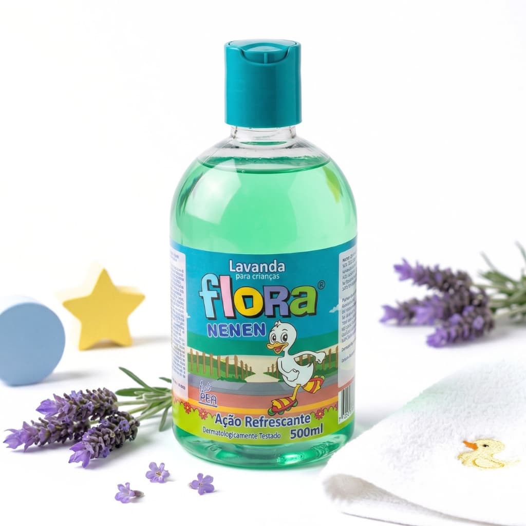 Flora Nenen Lavanda 500ML Deo Colônia Infantil Suissa Perfume Corporal Para Crianças e Bebês