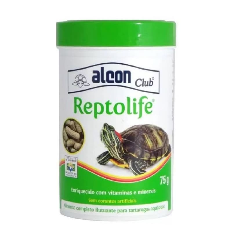 Alimento Extrusado Alcon Club Reptolife para Tartarugas Aquáticas 75g - Vitamina e Sem Corantes Artificiais
