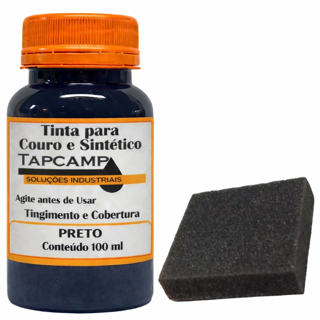 Tinta Couro Preto Semi Brilho Restaura Sapato Bota 100ml
