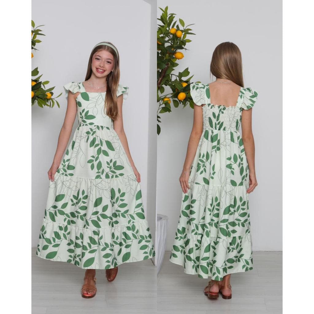 INFALTIL/JUVENIL VESTIDO LONGO ESTAMPADO DE REGATA MENINAS