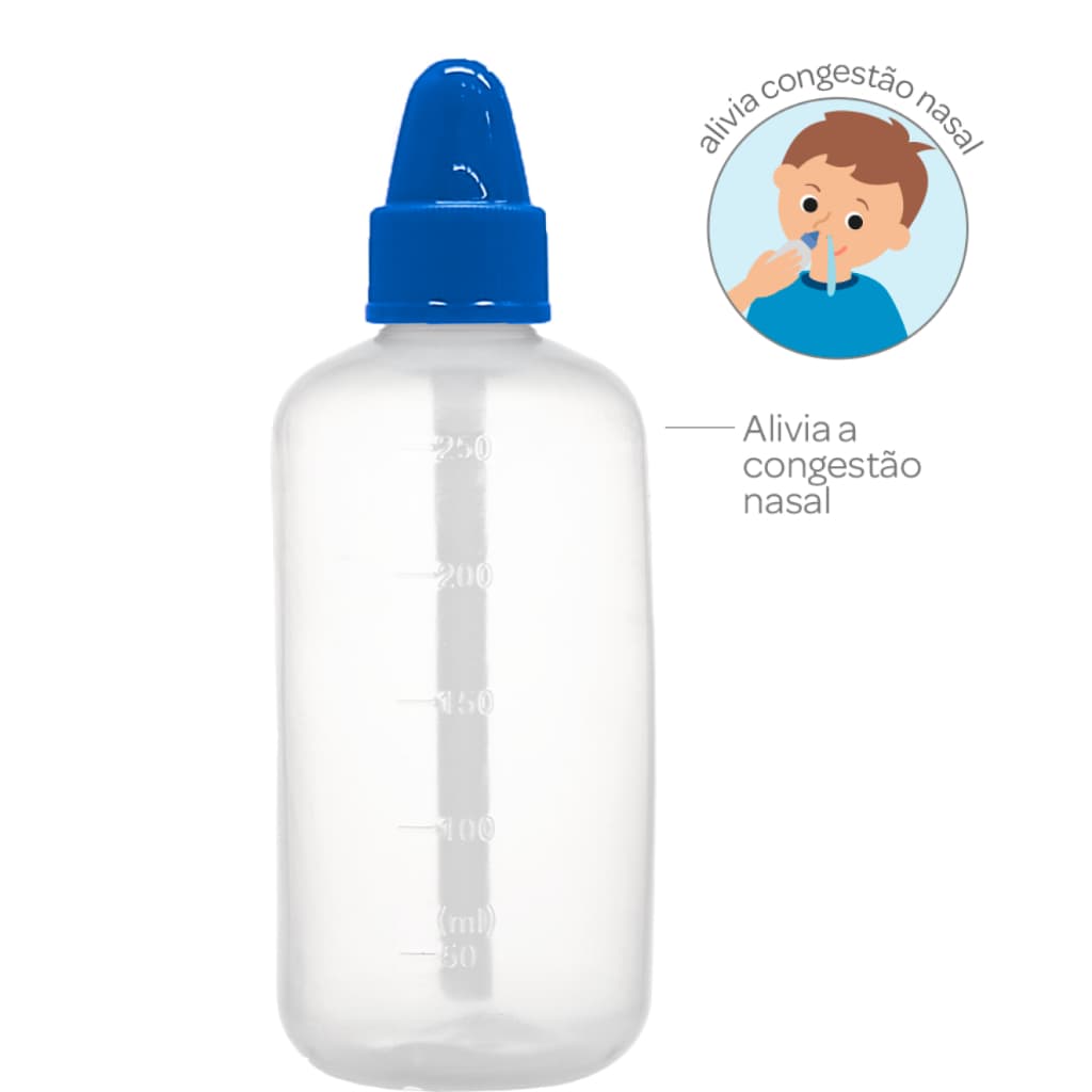 Lavador Nasal Higienizador Criança e Adulto Infantil Garrafinha 250ml Buba