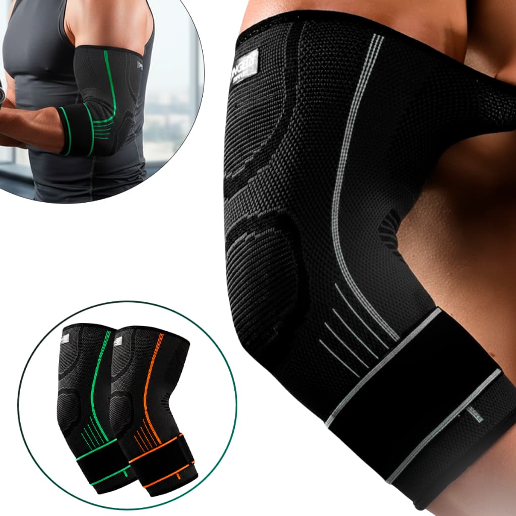 Kit 2 Cotoveleira Ajustável com Compressão Ideal para DOR Esportes Academia