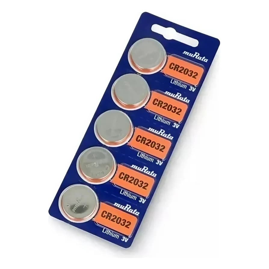 Bateria Murata CR2032 3V - Cartela com 5 Unidades para Relógios