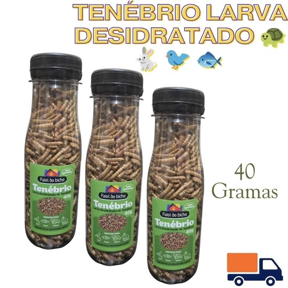 TENÉBRIO DESIDRATADO MOLITOR RAÇÃO 40GR IDEAL PARA PEIXES PÁSSAROS E TARTARUGAS PROMOÇÃO ENVIO IMEDIATO