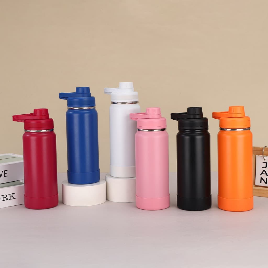 Garrafa Térmica 350ml/600ml/800ml Inox Premium Tampa Antivazamento Bico Rosqueável  Protetor de silicone