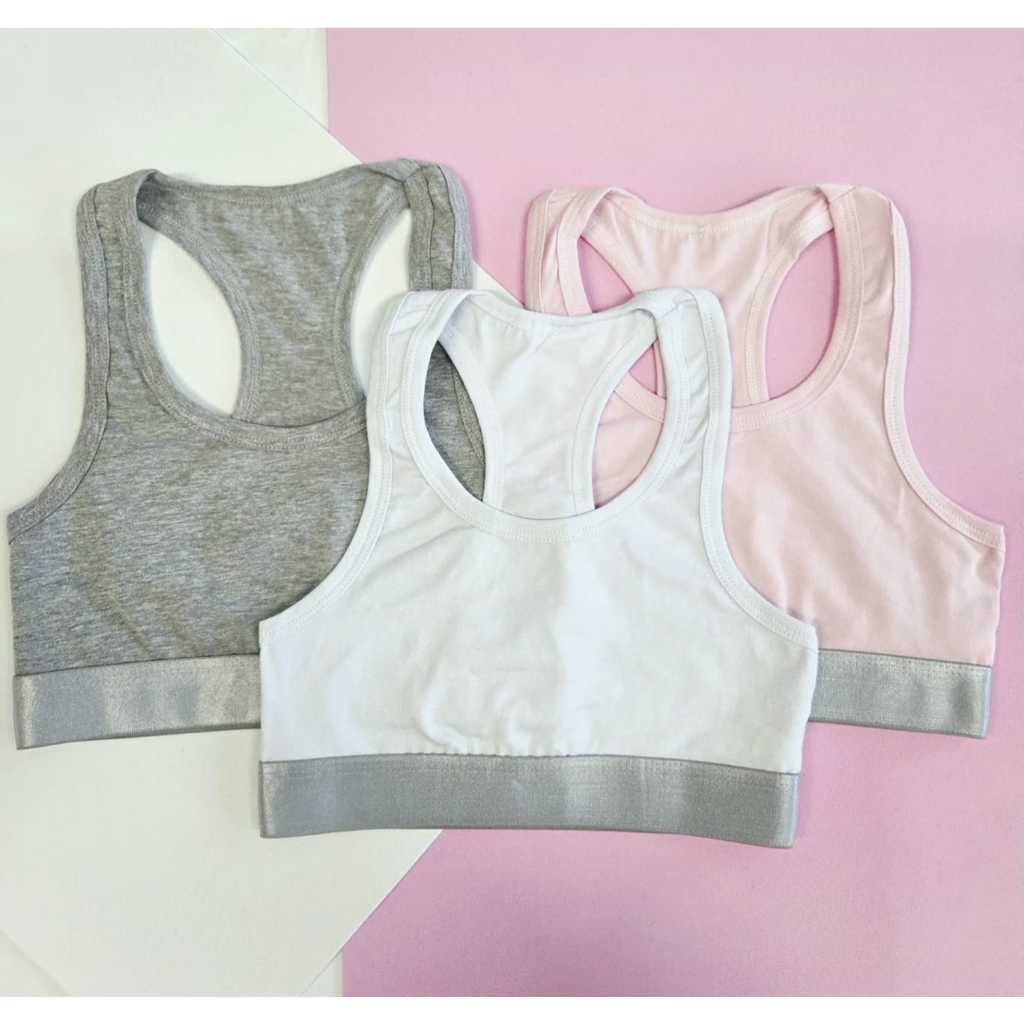 KIT TOP FITNESS TEEN/JUVENIL COTTON PEQUENA FLOR ALGODÃO 12 A 16 ANOS