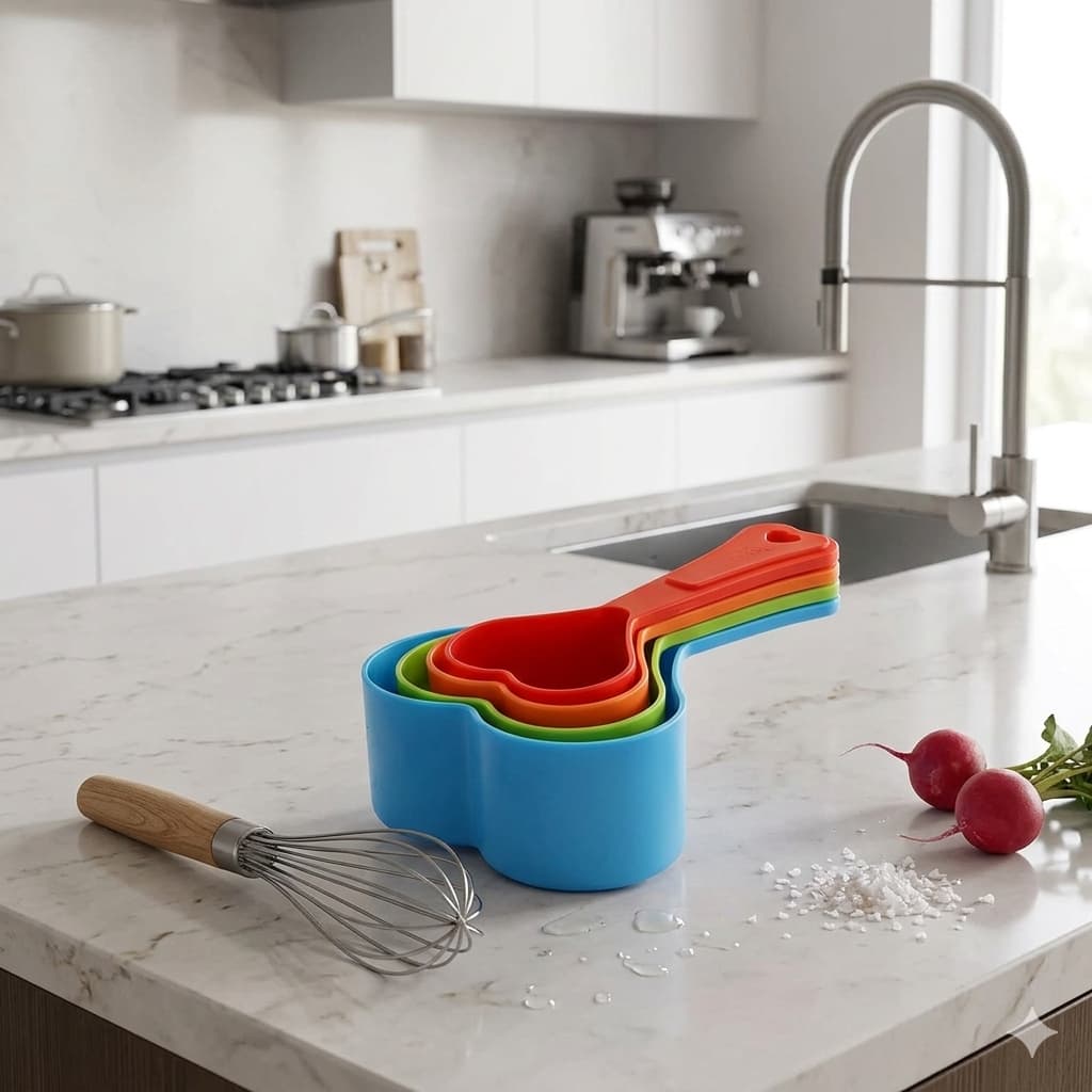 Kit 4 medidor Para Receitas em xícara e ml Formato coração  Praticasa