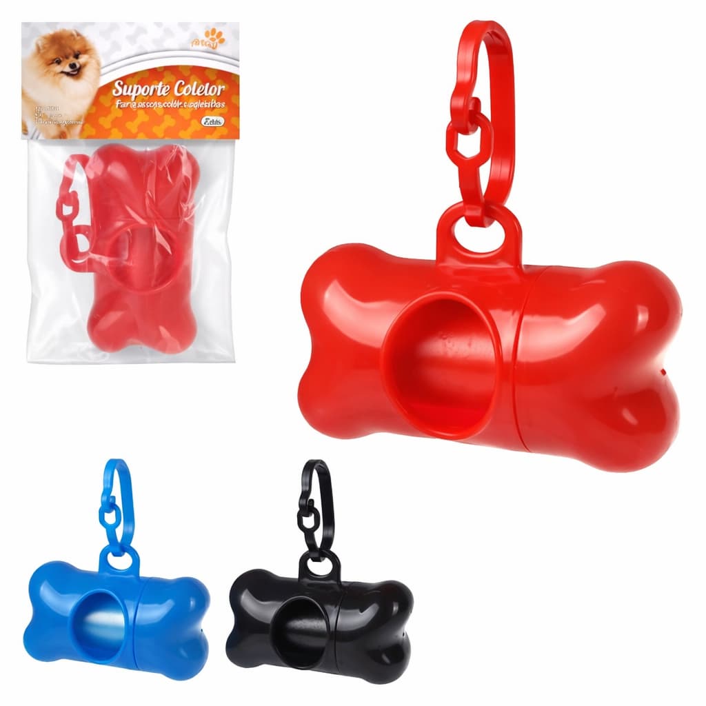 🐾 Suporte Porta Saquinhos Higiênicos para Cachorro – Formato Osso com Clip 🐶